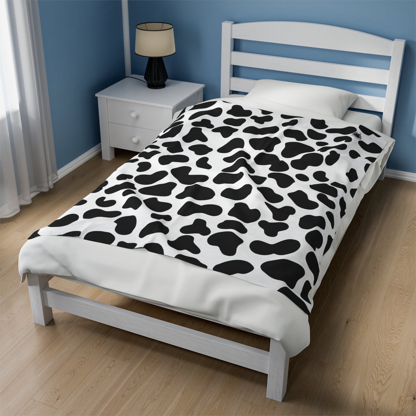 Moo Moo Cowprint Velveteen Plush Blanket